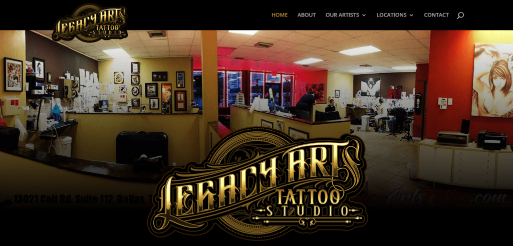 Homepage of Legacy Art Tattoo Studio /
Link: legacyartstattoo.com