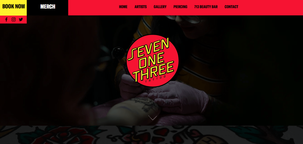 Homepage of 713 Tattoo Shop /
Link: 713tattoo.com