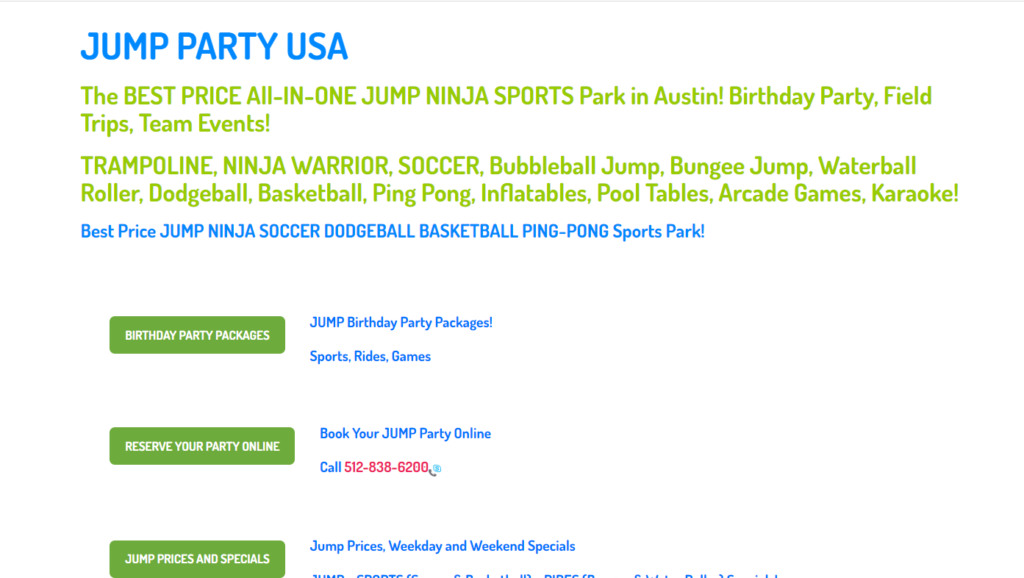 Homepage of Jump Party USA Link:
 https://www.jumpusapark.com/