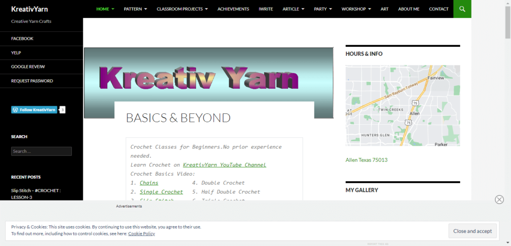 Homepage of Kreativ Yarn / kreativyarn.com.