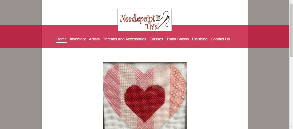 Homepage of Needlepoint This / needlepointthis.com.