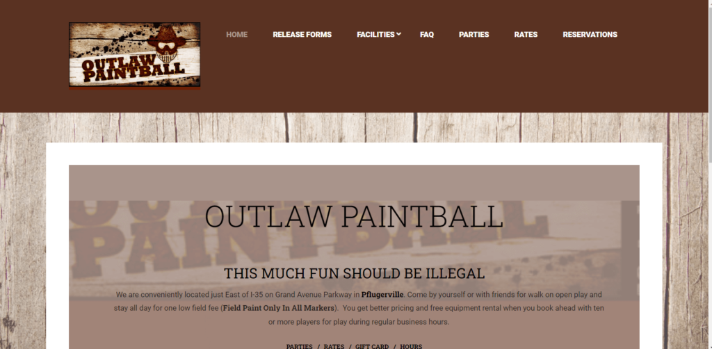 Homepage of Outlaw Paintball / http://www.outlawpaintballfield.com/