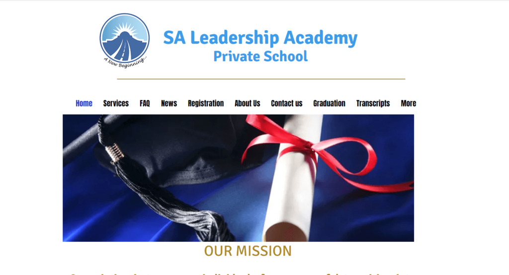 Homepage of SA Leadership Academy 
Link:  https://www.sa-leadership-academy.com/