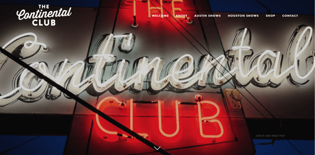 Homepage of The Continental Club 
Link:
 https://continentalclub.com/