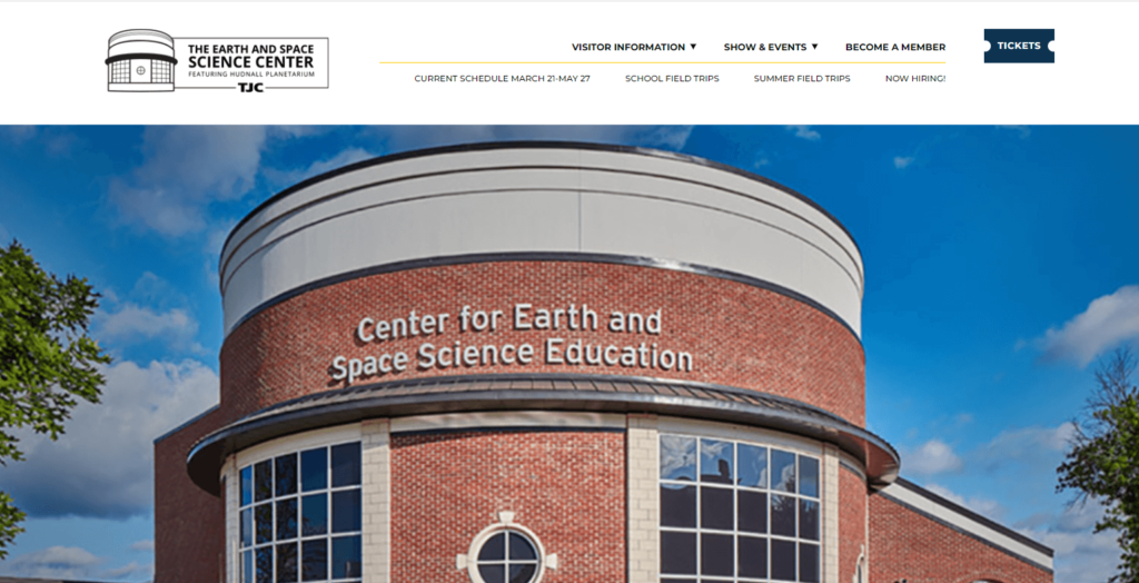 Homepage of  The Earth and Space Science Center. Link: http://sciencecenter.tjc.edu/