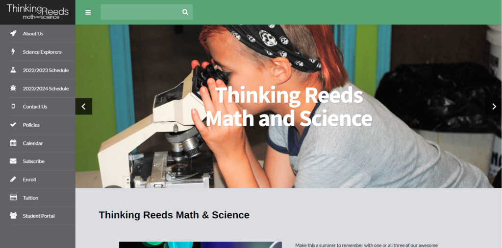 Homepage of  Thinking Reeds Math & Science 
Link: http://thinkingreeds.com/