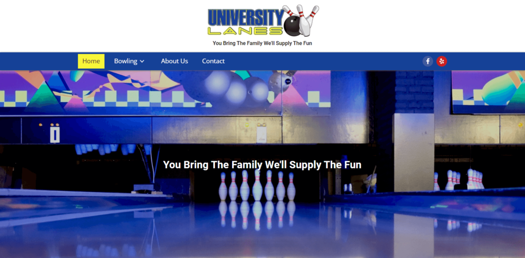 Homepage of University Lanes 
Link: https://univlanes.com/
