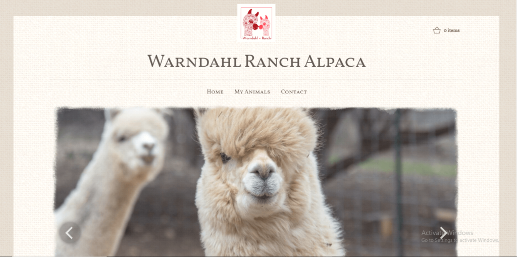 Homepage of Warndahl Alpaca Ranch 
Link: https://www.warndahlranchalpacas.com/