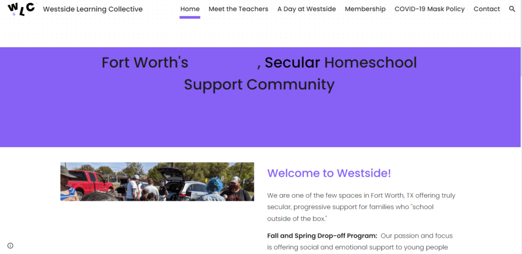 Homepage of Westside Learning Collective 
Link: https://www.westsidelearningcollective.org/home