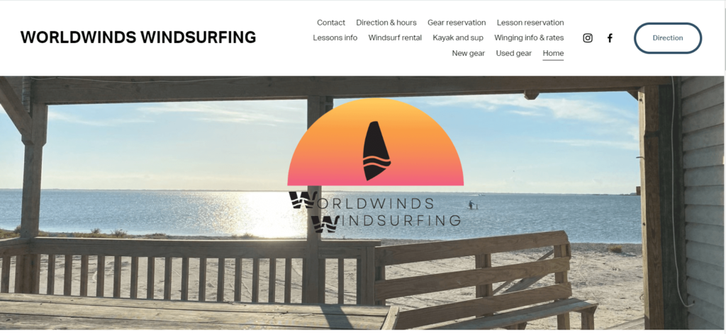 Homepage of Worldwind Windsurfing 
Link: https://www.worldwinds.net/