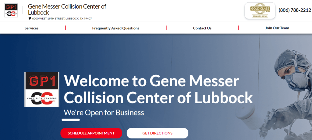 Homepage of Gene Messer Collision Center /
Link: messercollisioncenter.com