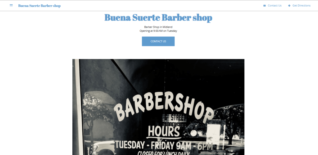 Homepage of Buena Suerte Barber Shop / 
Link: buena-suerte-barber-shop