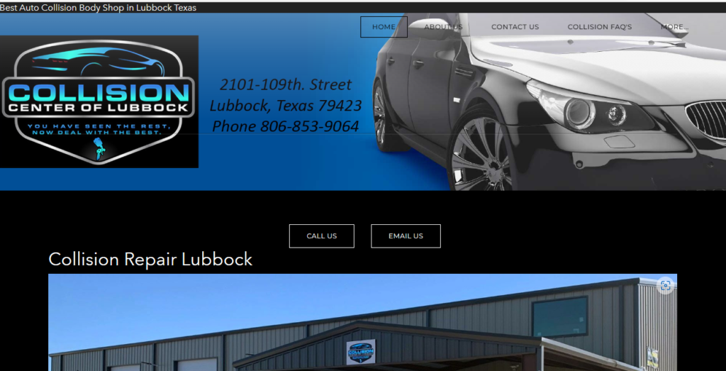 Homepage of Collision Center of Lubbock /
Link: collisioncenteroflubbock.com