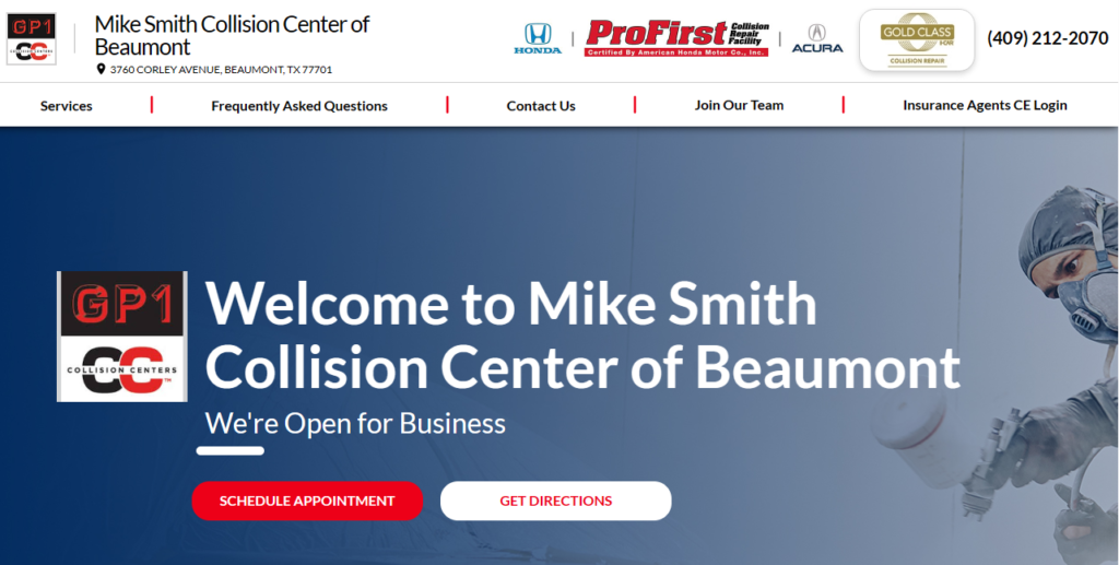 Homepage of Mike Smith Collision Center /
Link: mikesmithcollision.com