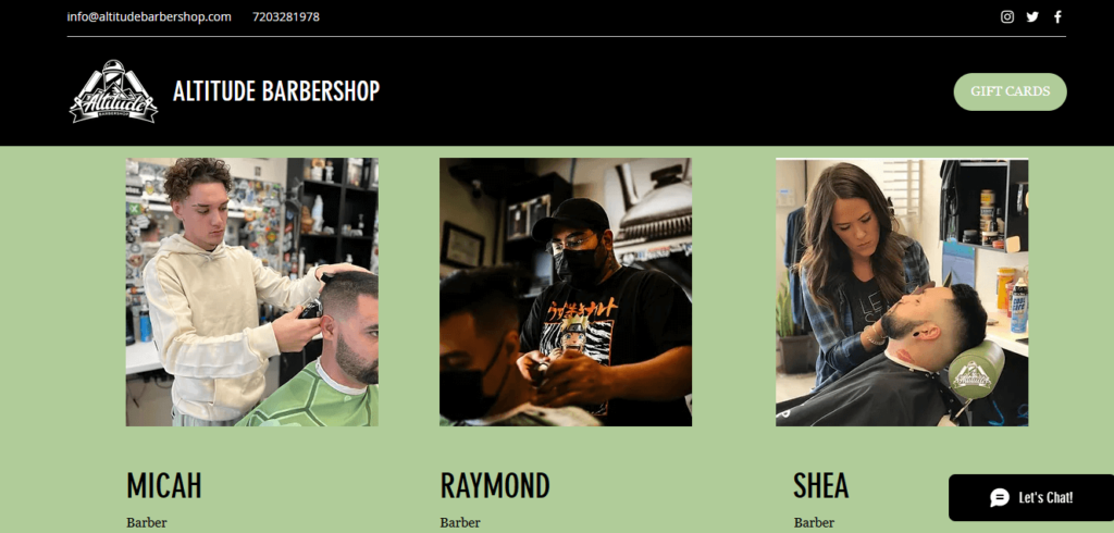 Homepage of High Altitude Barber Shop /
Link: altitudebarbershop.com