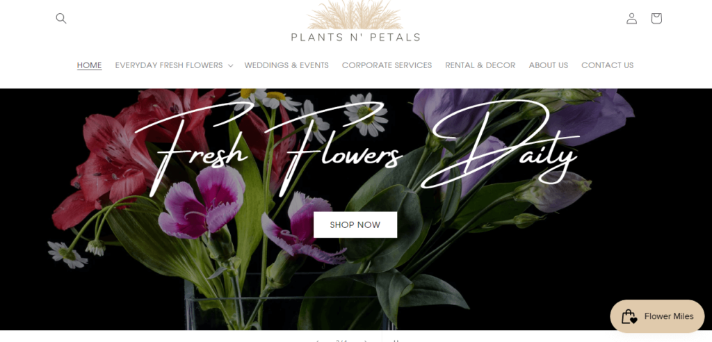 Homepage of Plants n' Petals Flower Shop /
Link: plantsnpetals.net