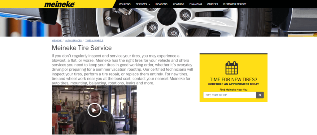 Homepage of Meineke Car Care Center /
Link: meineke.com 