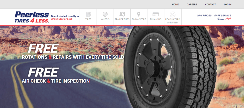 Homepage of Peerless Tires /
Link: peerlesstyreco.com