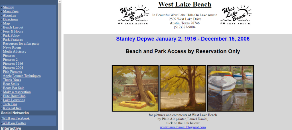 Homepage of West Lake Beach /
Link: westlakebeach.com