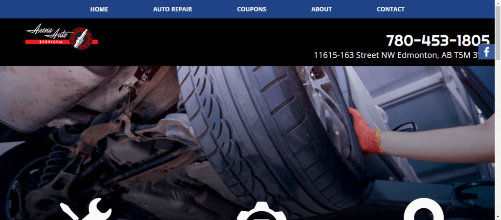 Homepage of Arena's Autocare / arenaautoservice.com.