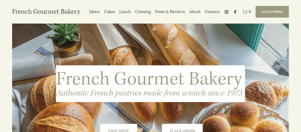 Homepage of the French Gourmet Bakery / fgbakery.com.