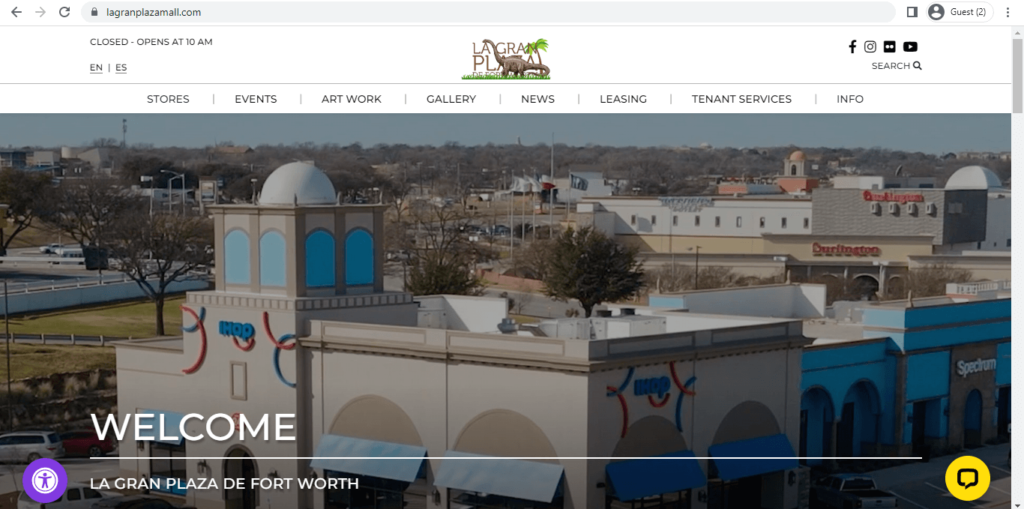 Homepage of La Gran Plaza de Fort Worth 
Link: https://lagranplazamall.com/