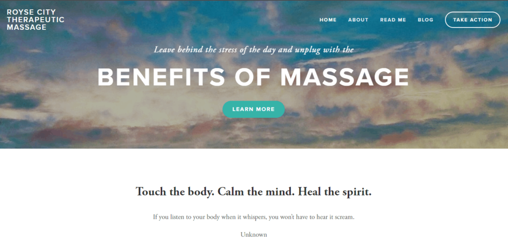 Homepage of Mandy Jean's Therapeutic Massage / http://www.roysecitytherapeuticmassage.com/
Link: http://www.roysecitytherapeuticmassage.com/