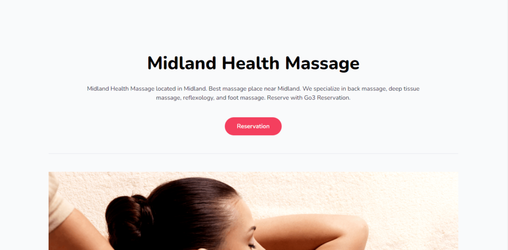 Homepage of Midland Health Massage / https://midlandhealthmassage.com/
Link: https://midlandhealthmassage.com/