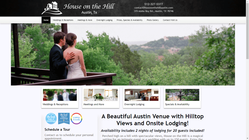 Homepage of House on the Hill's Website / houseonthehillaustin.com