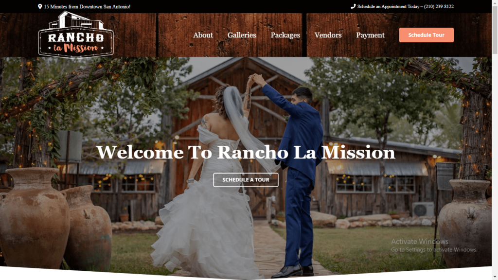 Homepage of Rancho La Mission's website / rancholamission.com