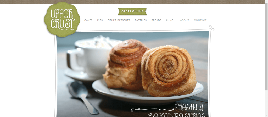 Homepage of Upper Crust Bakery / uppercrustbakery.com.