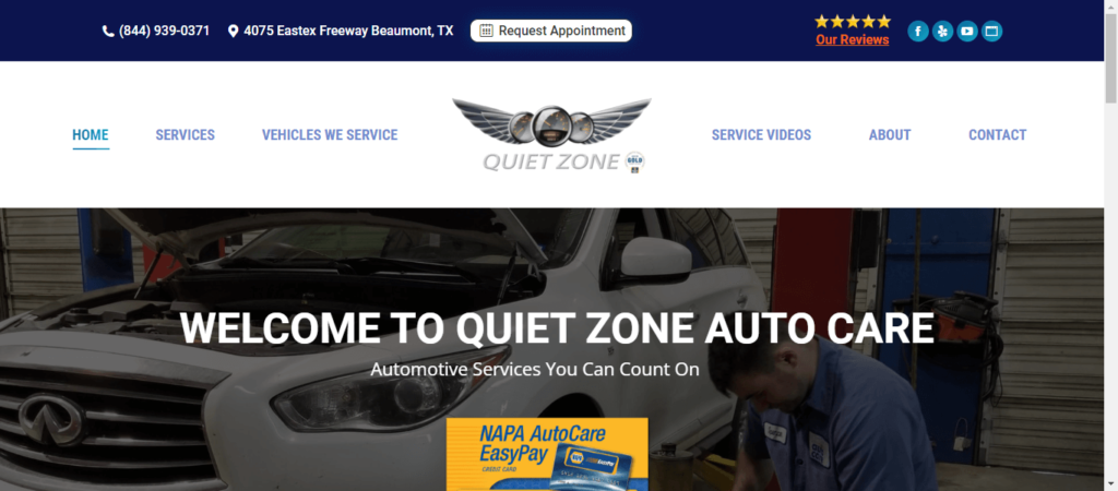 Homepage Quiet Zone Autocare / quietzoneautocare.com..