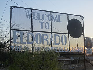 Eldorado TX Sign / Wikimedia Commons / Billy Hathorn
Link: https://commons.wikimedia.org/wiki/File:Eldorado,_TX_sign_IMG_1394.JPG