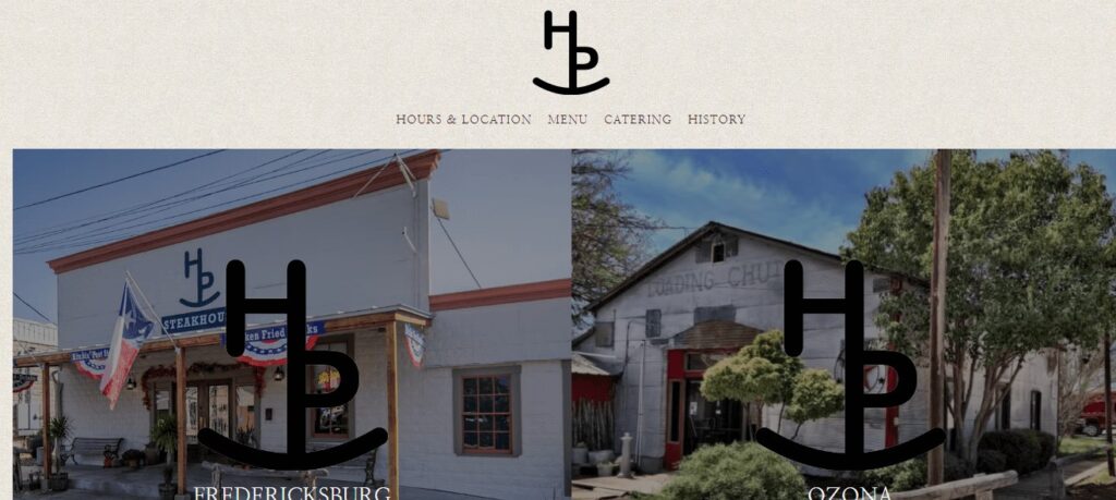 Homepage of Hitchin' Post Steakhouse Website
Link: https://www.hitchinpoststeakhousefbg.com/