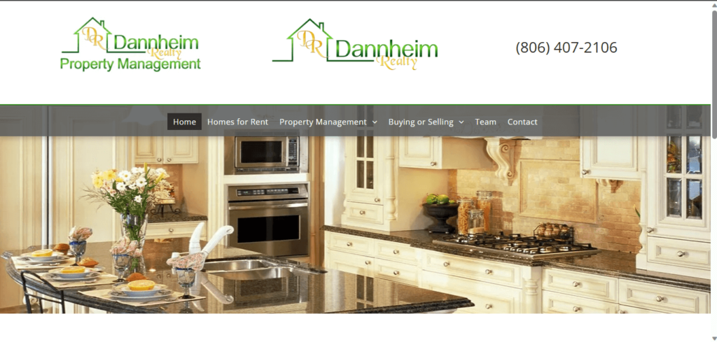 Homepage of Dannheim Realty's website / www.dannheimrealty.com