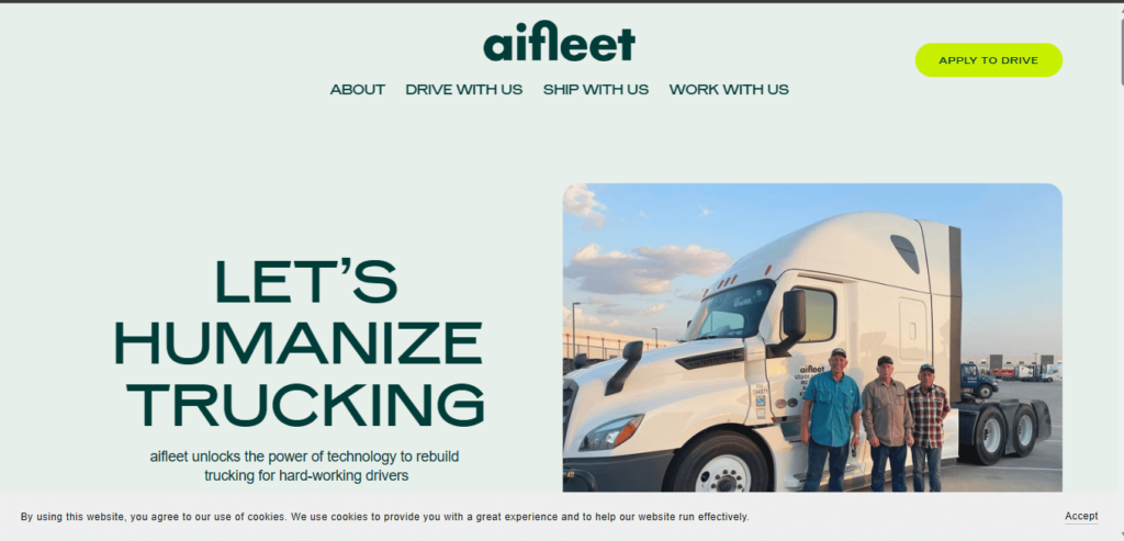 Homepage of AIFLEET's website / aifleet.com