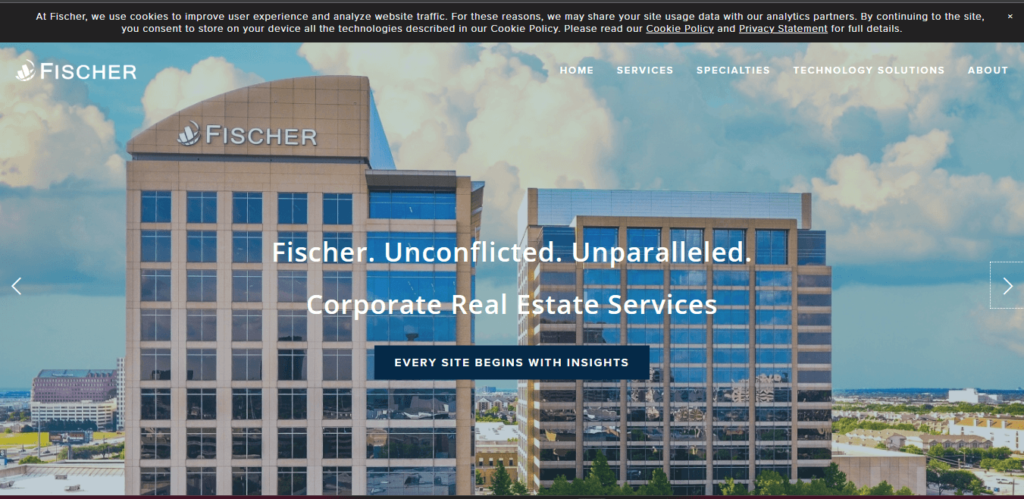 Homepage of Fischer & Company's website / fischercre.com