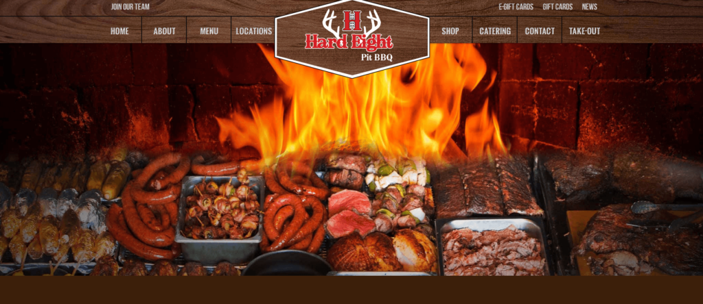 Homepage of Hard Eight BBQ's website / hardeightbbq.com