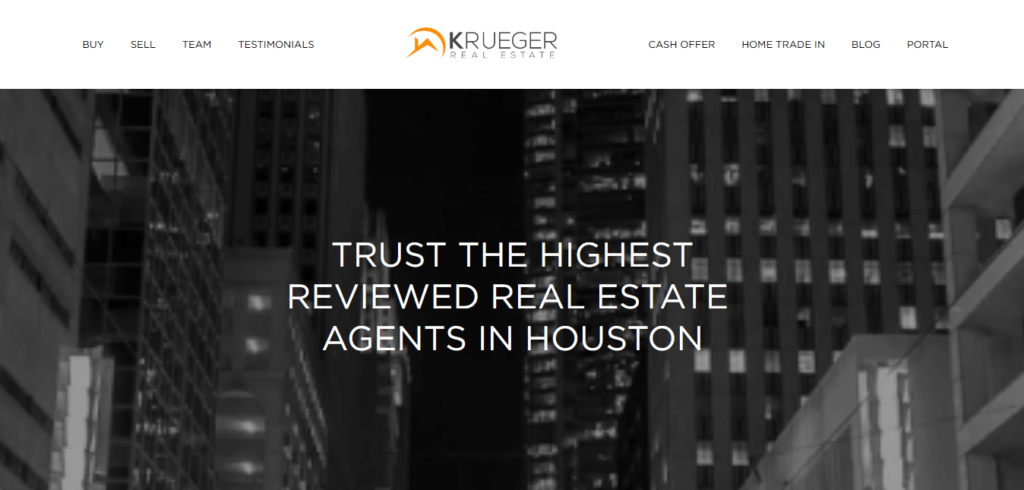 Homepage of Krueger Real Estate's website / www.krealestate.com