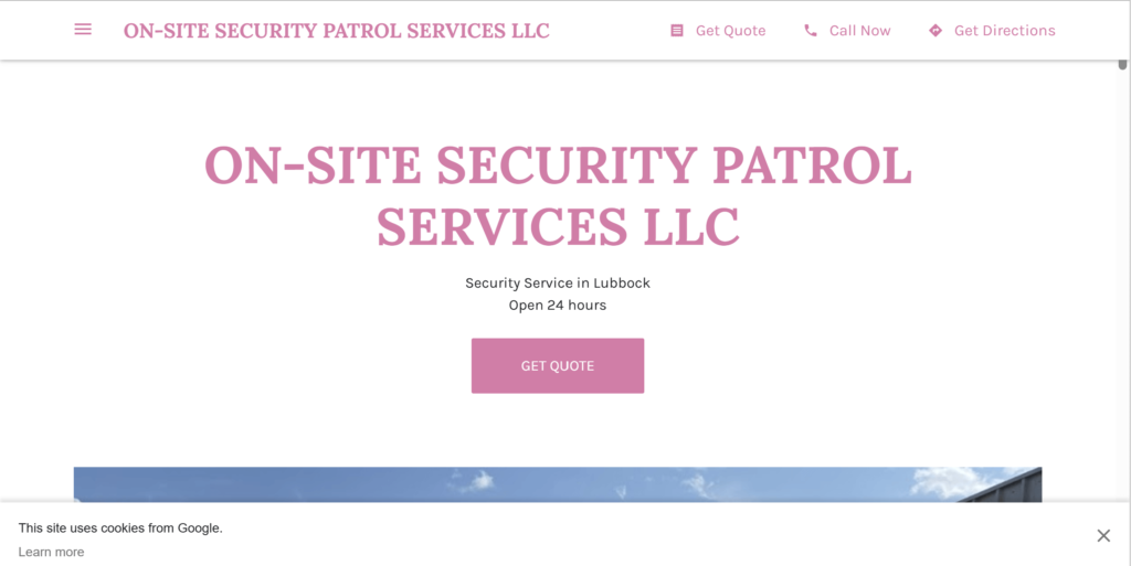 Homepage of On-Site Security Patrol Services LLC. website / on-site-security-patrol-llc.com