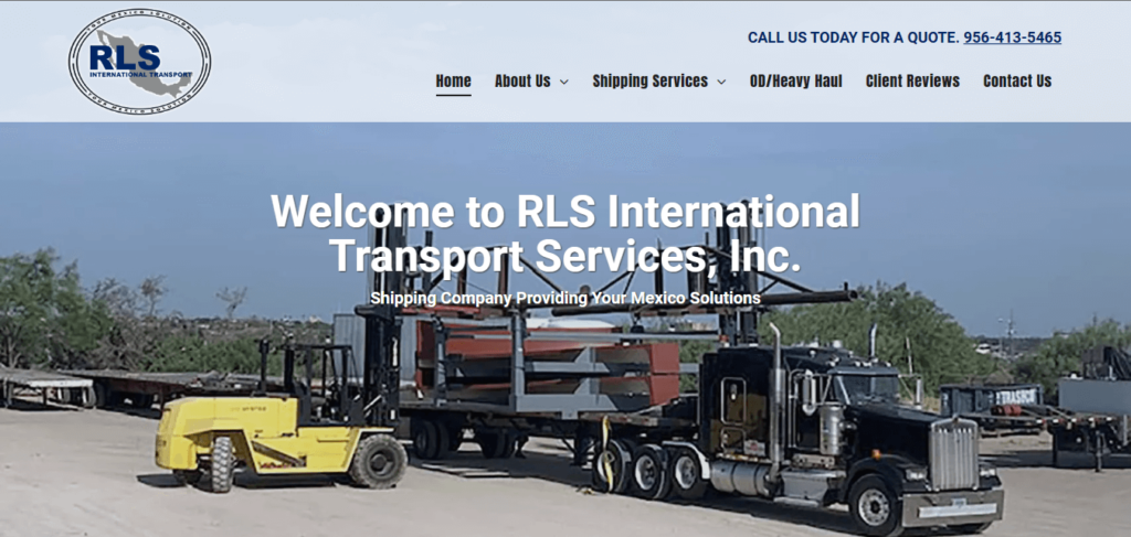 Homepage of RLS International Transport's website / rlsint.com
