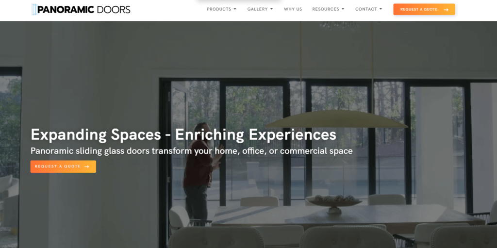 Homepage of the Panoramic Doors, LLC's website / panoramicdoors.com