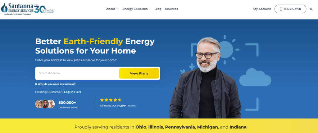 Homepage of the Santanna Energy Services' website / santannaenergyservices.com