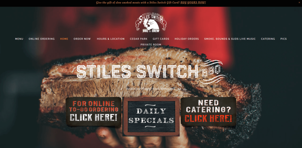 Homepage of the Stiles Switch BBQ's website / www.stilesswitchbbq.com