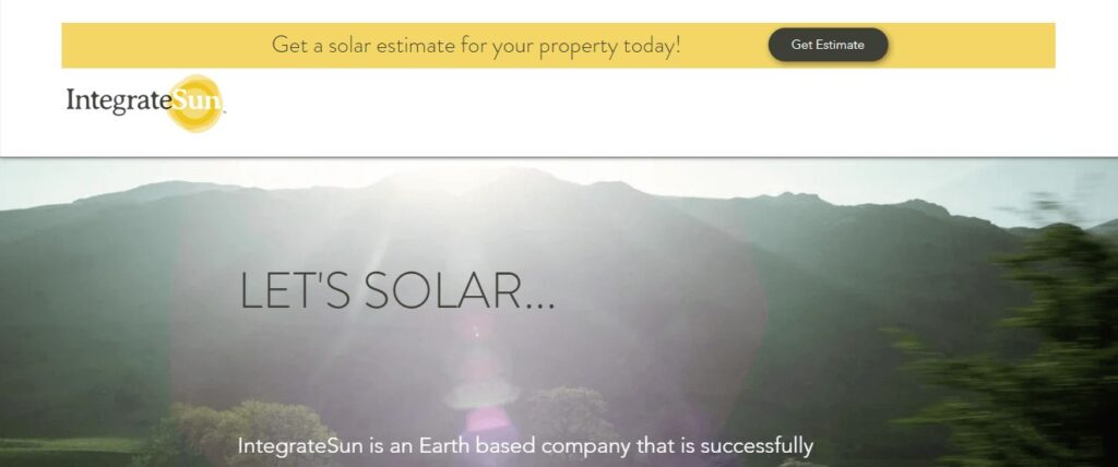 Homepage of IntegrateSun Website 
Link: https://www.integratesun.com/