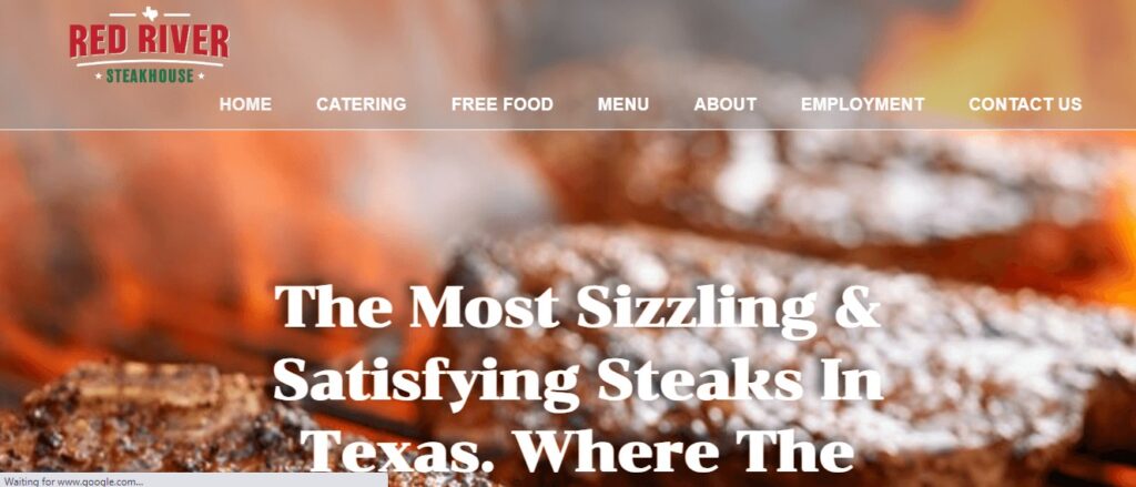 Homepage of Red River Steakhouse Website
Link: https://redriversteakhouse.net/