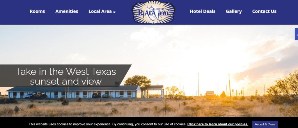 Homepage of Riata Inn Marfa Website
Link: https://www.riatainnmarfa.com/