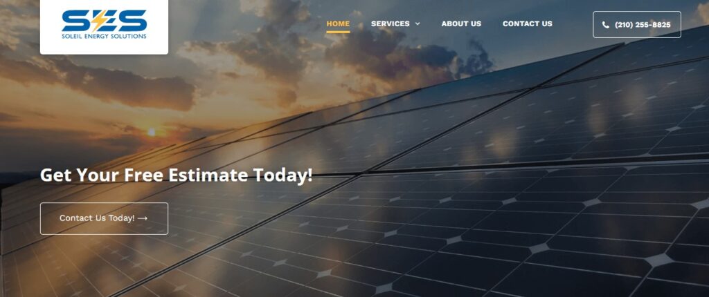 Homepage of Soleil Energy Solutions LLC Website
Link: https://www.soleilenergies.com/