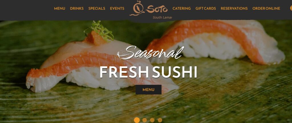 Homepage of Soto Website 
Link: https://sotosouthlamar.com/