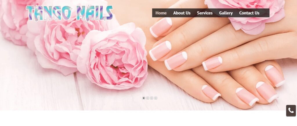 Homepage of Tango Nails Website 
Link: https://tangonailshuntsville.com/